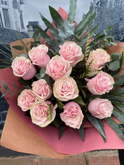 Pink rose bouquet delivered in Eastbourne 