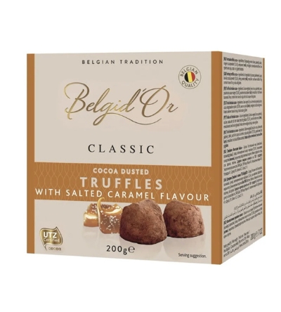 Belgian salted caramel cocoa dusted truffles