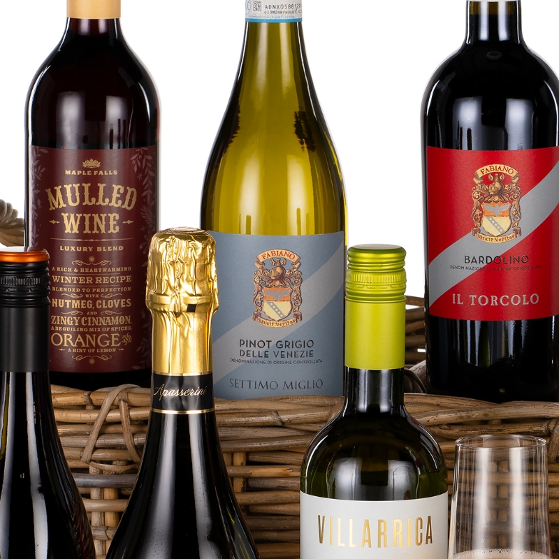 Twelve Wines in Wicker