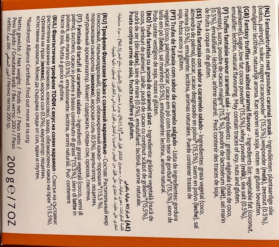 Belgian salted caramel cocoa dusted truffles