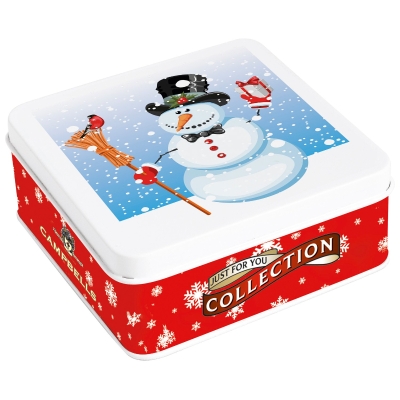 Christmas Snowman tin of shortbread fingers