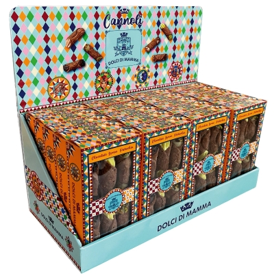Dolci di Mamma display of gift boxes of 6 cannoli