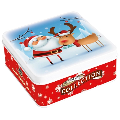 Santa & Rudolph tin of shortbread fingers