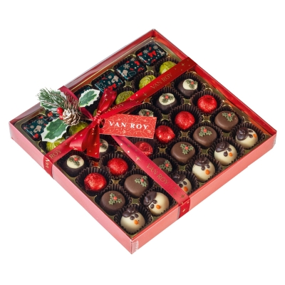The Christmas collection of 36 chocolates in red base