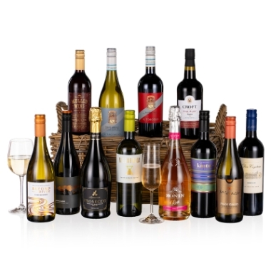 Twelve Wines in Wicker