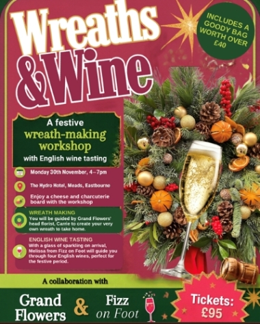 Wreath making workshop with WIne Tasting!