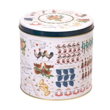 12 days of Christmas barrel tin of assorted biscuits