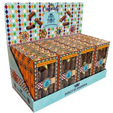 Dolci di Mamma display of gift boxes of 6 cannoli
