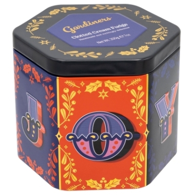 JOY hexagonal tin of clotted cream fudge