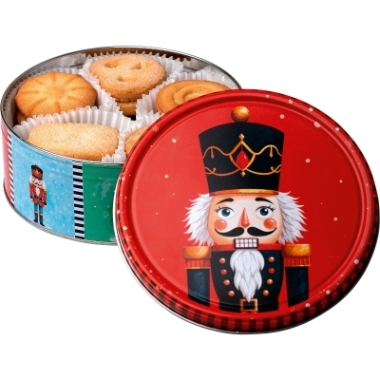 Nutcracker tin of cookies in assorted designs
